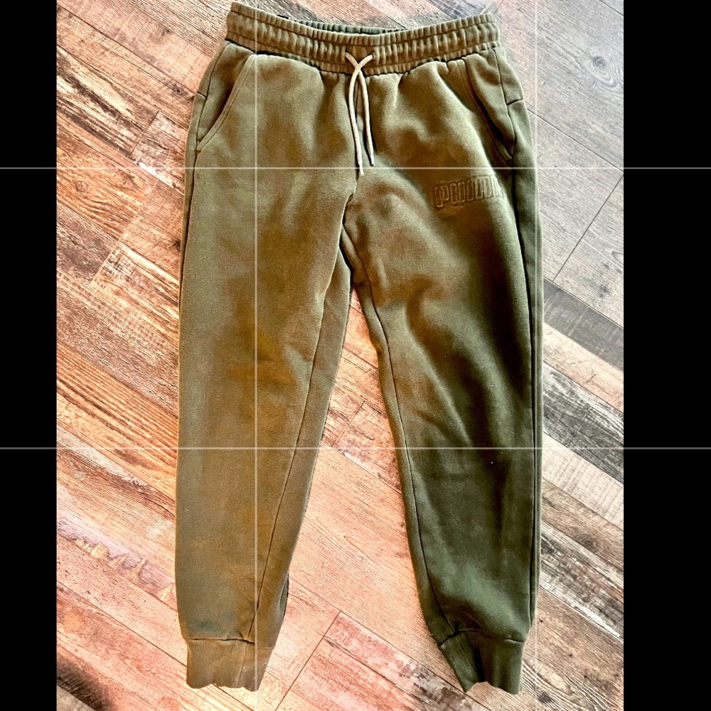 Puma Olive Green Jogger Sweat Pants Size Small